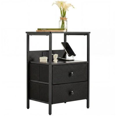 33 cm W Iron Bedside Table