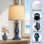 Ensemble de 2 lampes de table rustiques 22 ", avec interrupteur rotatif pour chambre à coucher, salon, bleu-1483712094