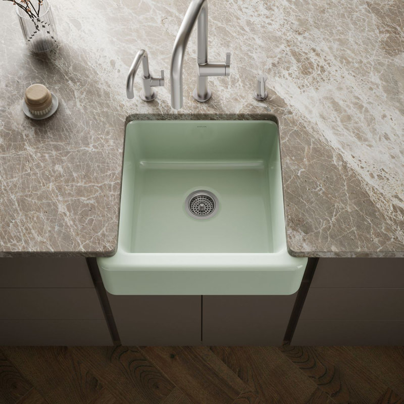 Whitehaven® Self-Trimming 23.5"L x 21.5625"W Farmhouse Kitchen Sink, Cane Sugar
