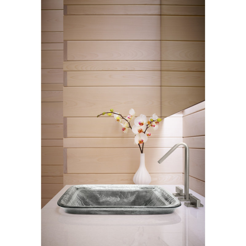 Kohler Inia, Artist Editions Rectangle Glass Wading Pool Bathroom Sink, Opaque Doe