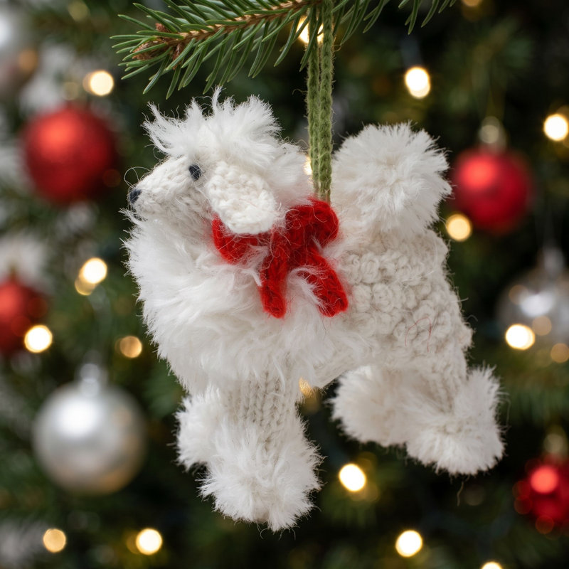 Arcadia Home Poodle Hand-Knit Ornament