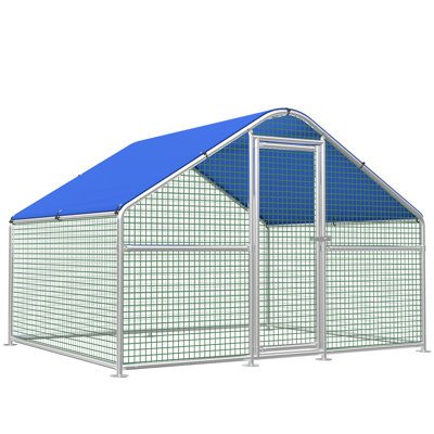 Large Metal Chicken Coop Run with Heavy-Duty Hardware Cloth for 8 Chickens/Ducks, Chicken Runs for Yard with Waterproof Cover, Chicken Enclosure Pen Outdoor, Walk-in Poultry Cage