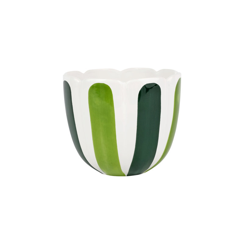 Cache-pot moyen Viva Garden, Vert/blanc, H 6 po x l 8 po x P 8 po