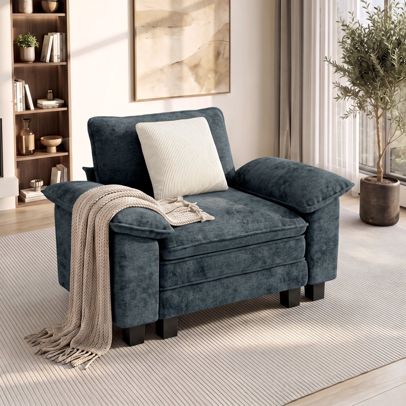 Fauteuil 53,5 po Comfy Cloud Couch, Cyan chenille