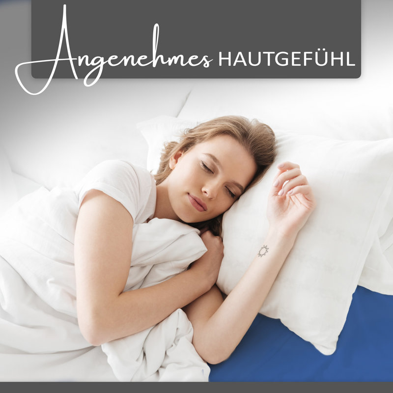 100% Cotton Jersey Knit Fitted Sheet, Blue, European Double (140 x 200cm)