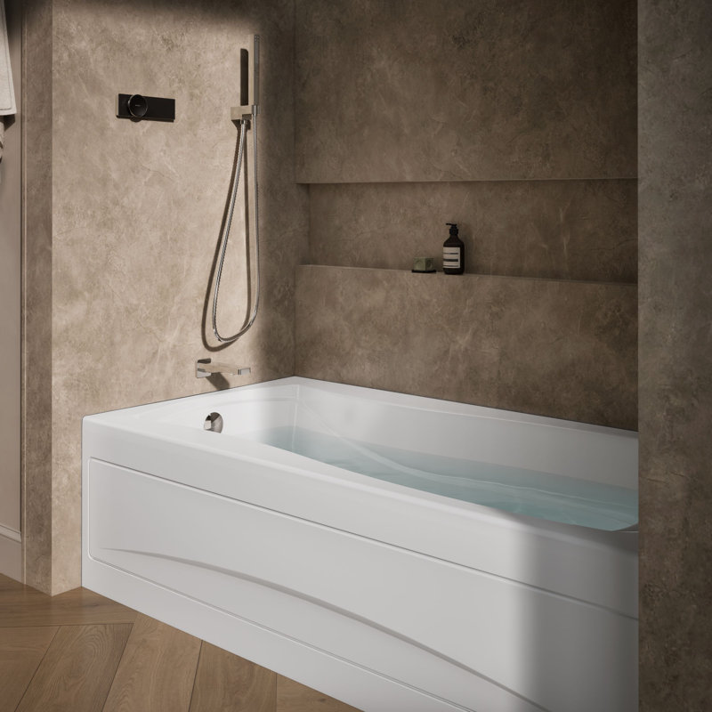 Mariposa 72" x 36" Whirlpool Bathtub, White, Left