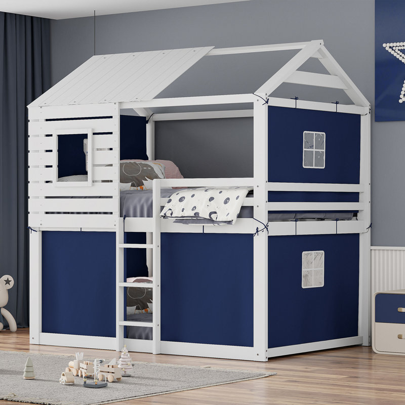 Lit superposé en bois avec tente Angelysse