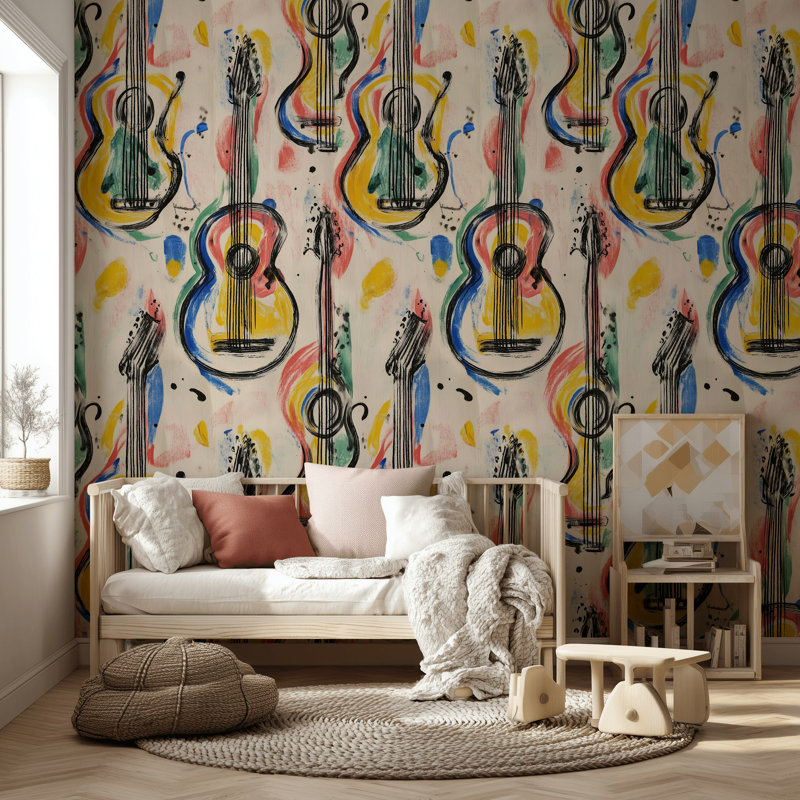 Papier peint abstrait Guitars