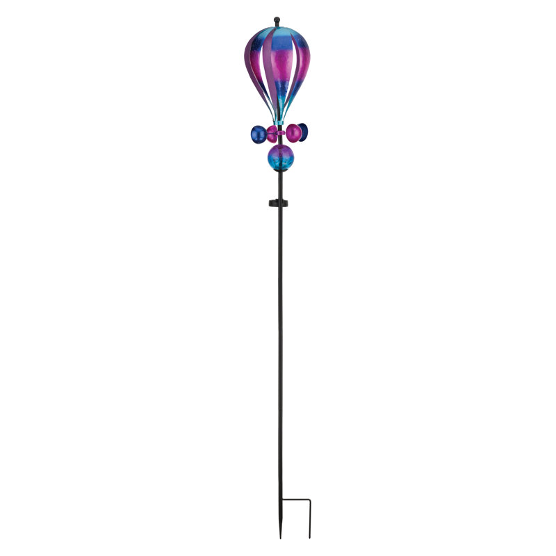 Alba 60" Purple and Blue Metal Solar Wind Spinner