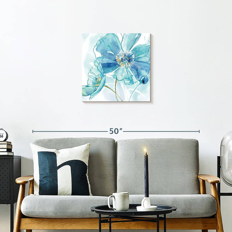 Harnek bleu printemps coquelicot I, H 20 po x l 20 po