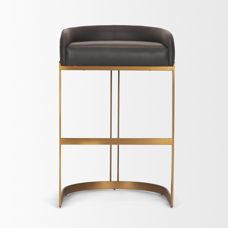 Hollyfield 29" Bar Stool, Black, Bar Stool (29.75" Seat Height)