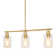 Delmis 3 - Light Kitchen Island Pendant Rustic Linear Chandelier with Clear Glass Shades
