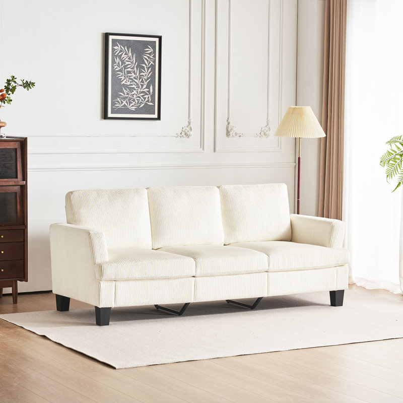 84'' Upholstered Sofa, White