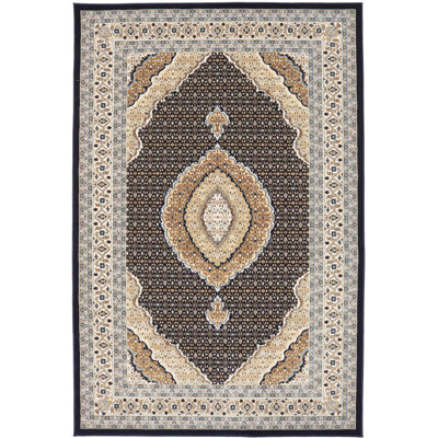 Tapis de couloir oriental bleu marine 3X12
