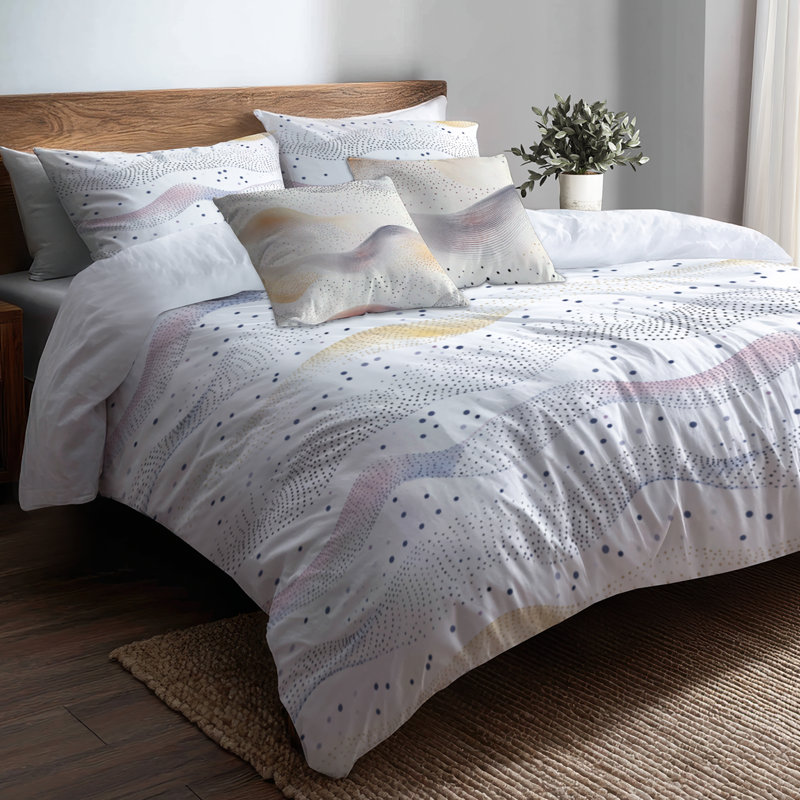 Ensemble de literie 5 pièces Dots, Housse de couette très grand + 4 pièces supplém