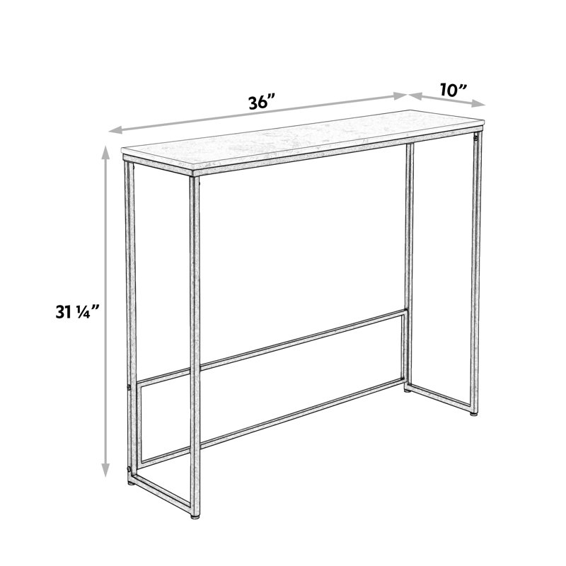 White Quartz Rectangular Console Table