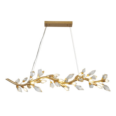 Lustre en forme de branche en cristal à 12 lumières Kyptin Eclectic 