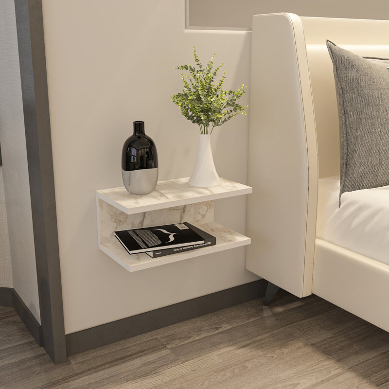 Daizah 45cm W Bedside Table, White Ephesus