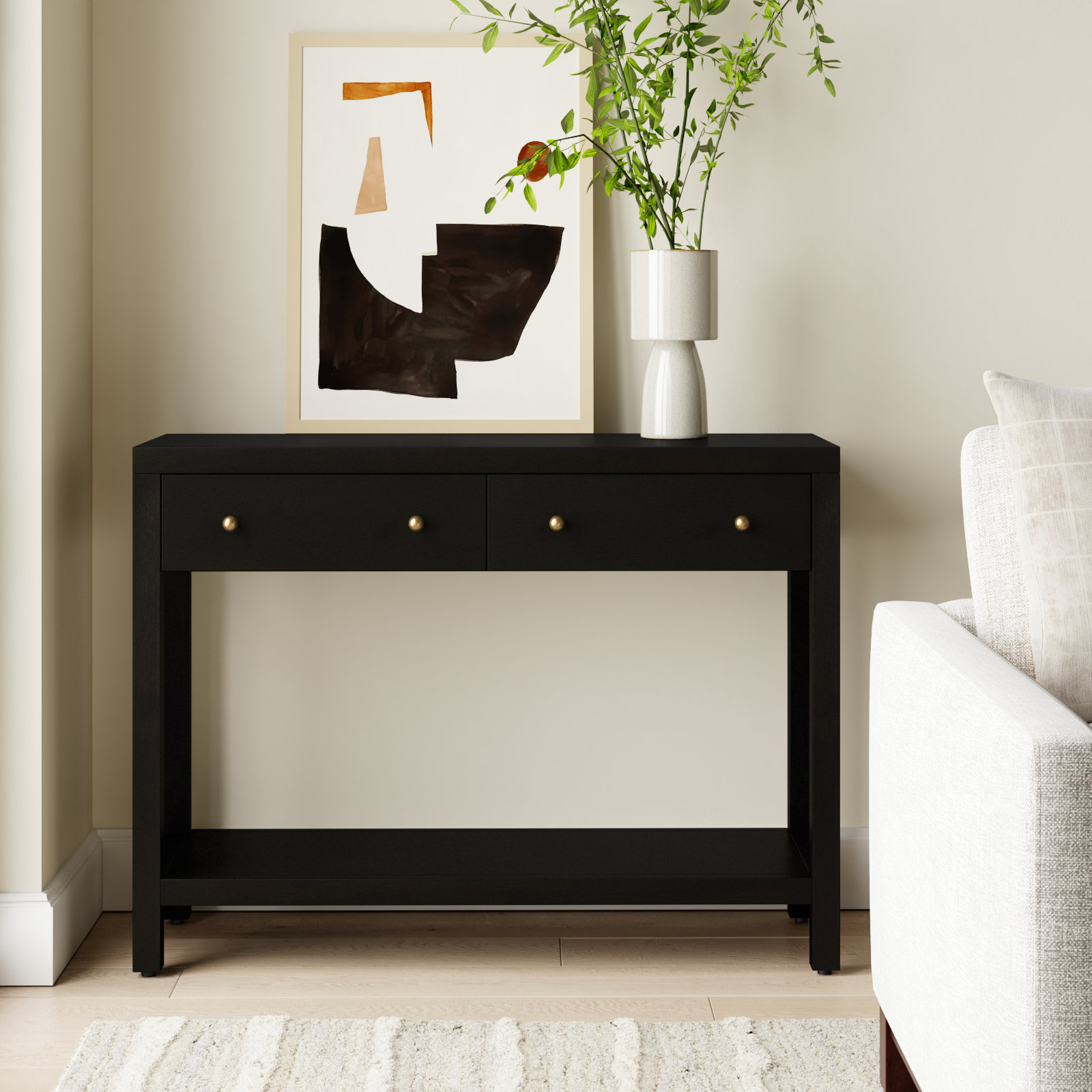Celine 40" Console Table, Antique Coffee