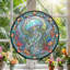 Panneau de vitrail en verre coloré corail méduse H H 12 po-1307970046