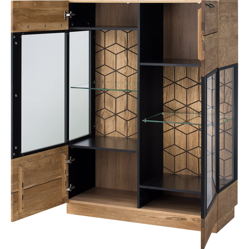 MOSAIC Manufactured + Solid Oak Wood 2-Door Display Cabinet
