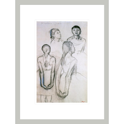 Quatre études sur les danseurs par Edgar Degas, impression giclée encadrée