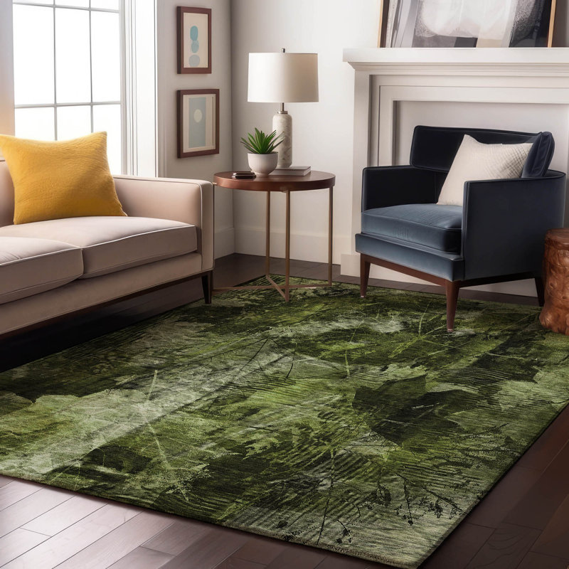 Cerrito Area Rug with Non-Slip Backing, Rectangle 5' x 7'6"