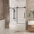 Frameless shower door 56-60 "W x 60" H, 1/4 "(6 mm) Clear Tempered Glass, Explosion Proof Film, Stainless Steel Handle, Matte Black-122516985