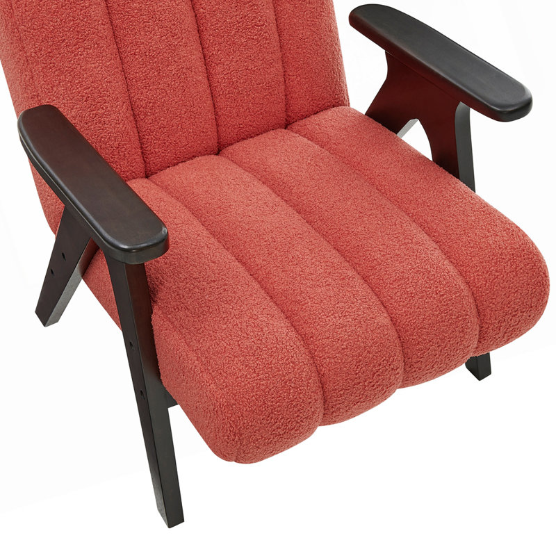 Fauteuil d'appoint moderne en sherpa, Corail