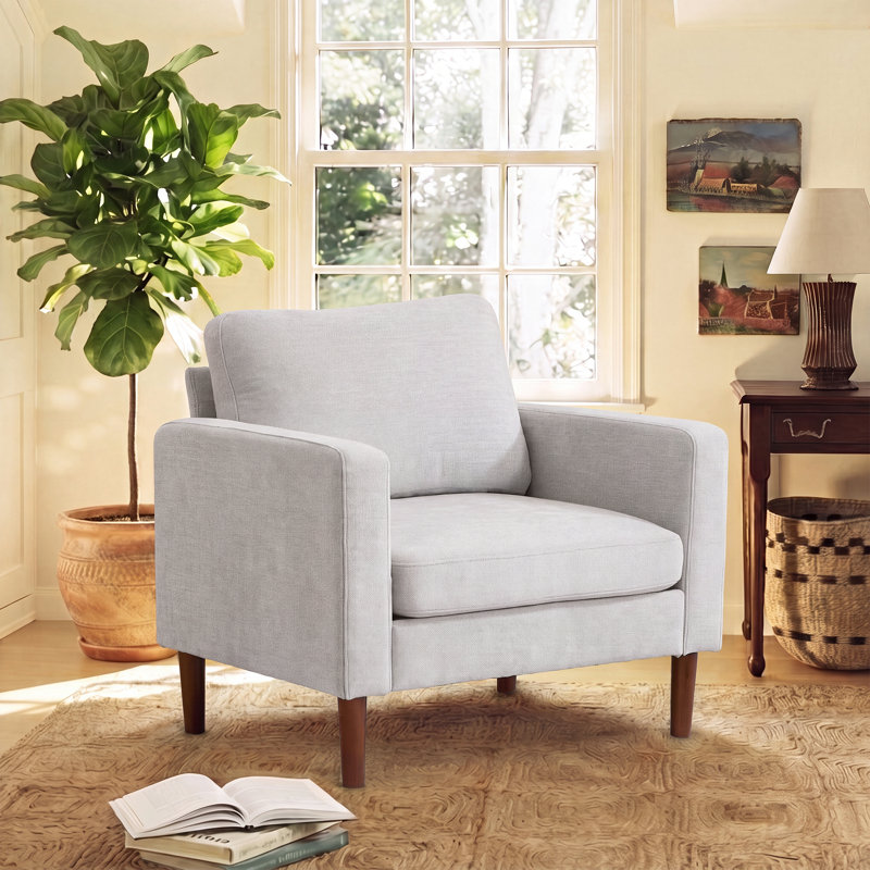 Fauteuil d'appoint 37 po en chenille, Chenille gris argenté