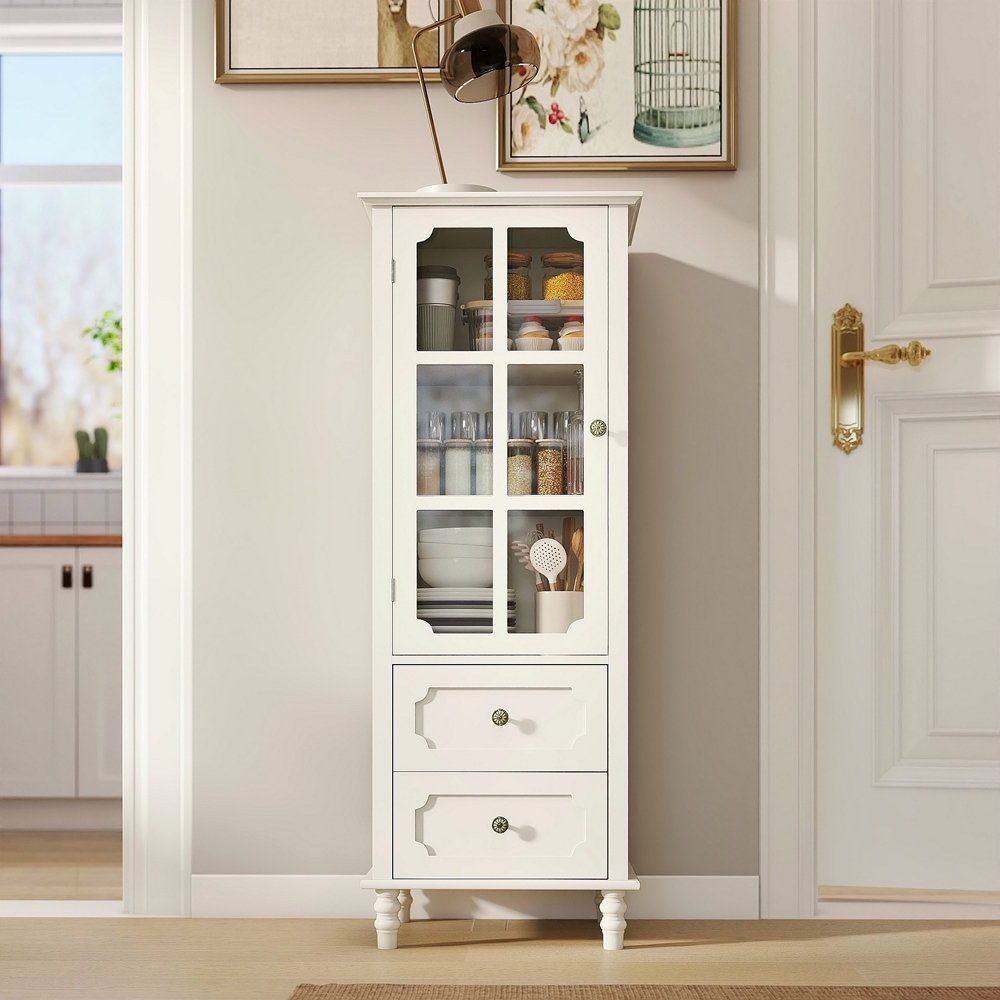 Ophelia & Co. Minimalism Buffet Cabinet With Glass Doors And Double ...