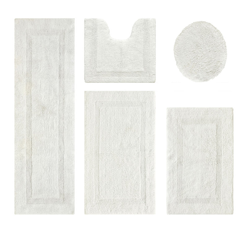 Ensemble de tapis de salle de bain réversible super absorbant 5 pièces Lux, 5 pièces (18 po x 20 po | 20 po x 20 po | 21 po x