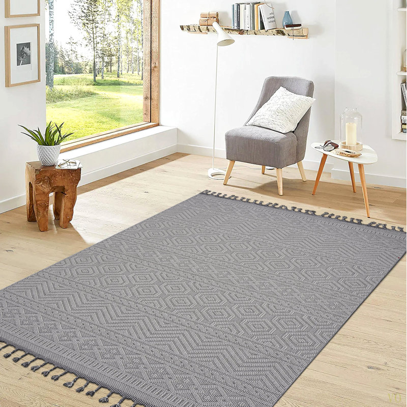 4X6 Geometric Indoor / Outdoor Area Rug, Rectangle 4' x 6'2"