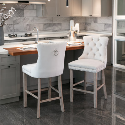 Simonton Upholstered Counter Stool with Solid Wood Frame