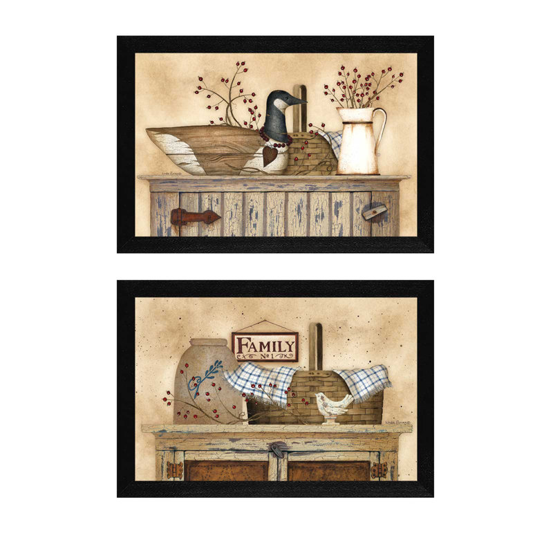 « rustique still life »-ensemble de 2 reproductions d’art sur papier