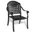 2 fauteuils de patio en fonte d'aluminium, finition noire, solide et résistante aux intempéries, chaise avec coussins confortables, 2 pièces, noir, structure protégée, coussins confortables, conception empilable