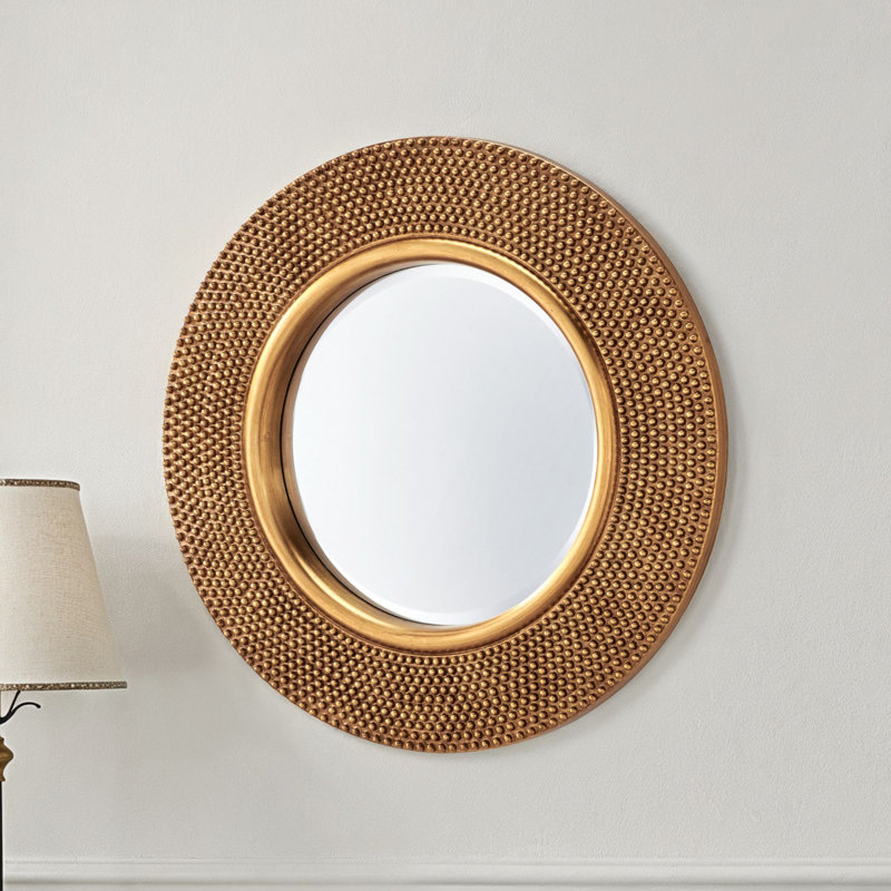 Julien Round Mirror, Gold Leaf