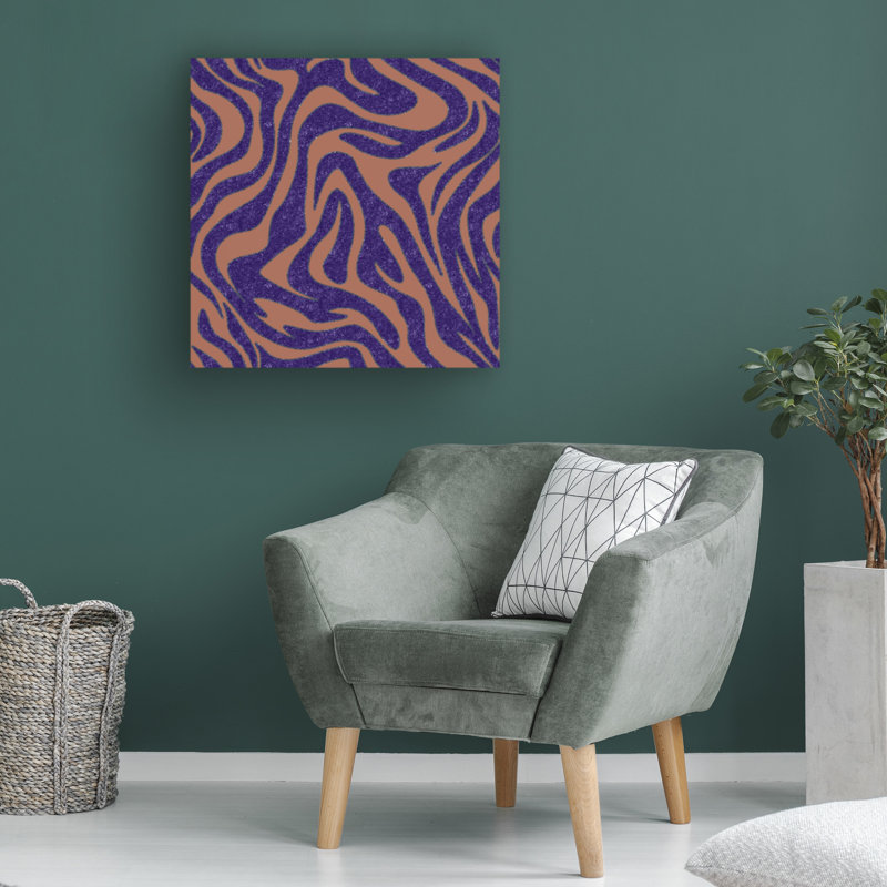 Art sur toile, motif de saumon mauve à 12 coups, H 14 po x l 14 po