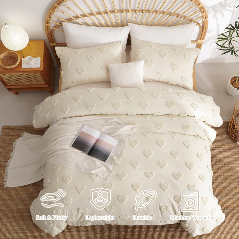 Ensemble de literie en microfibre lavable légère Nayoroom, Édredon très grand + 2 taies décoratives très , Rose