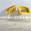 Chaises de salle à manger en velours bulles, pieds en métal doré, ensemble de salle à manger moderne
