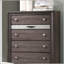 Commode de style contemporain à finition grise avec tiroir à bijoux caché et fabrication en queue d'aronde anglaise durable pour les chambres modernes-229731751