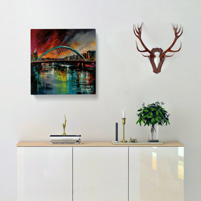 Gateshead Millennium Bridge Expressionism No.1 - Wrapped Canvas