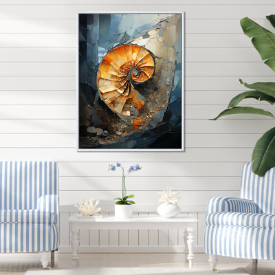 Golden Sea Sheel Spiral sur toile