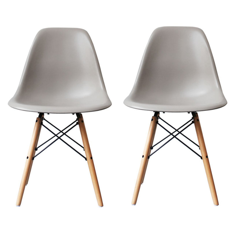 19'' H Side Chair, Gray, Natural