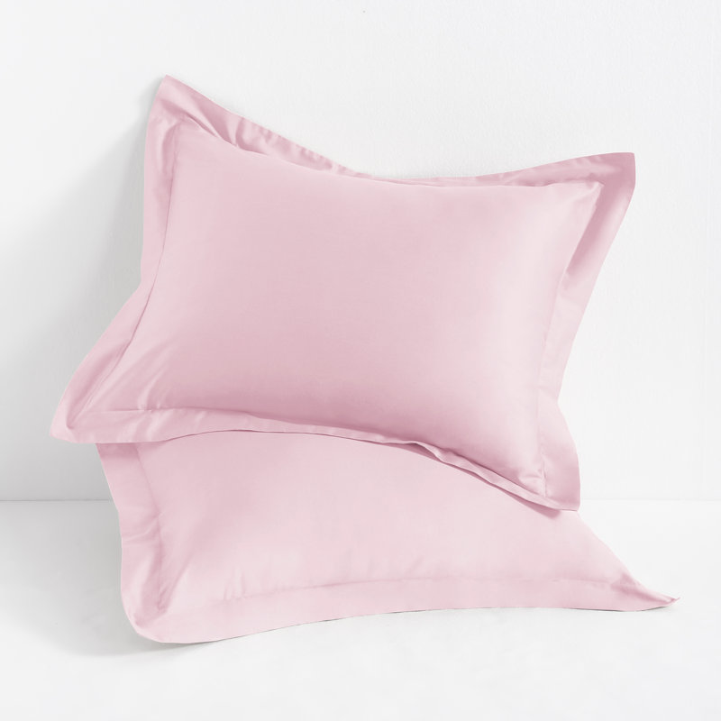 Taies d'oreiller carrées en satin de coton égyptien de qualité supérieure (500 fils/cm²) - NTBAY, Grand lit, Rose