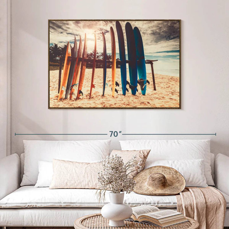 Support de planche de surf, 46 po x 31 po, Cadre flottant noyer