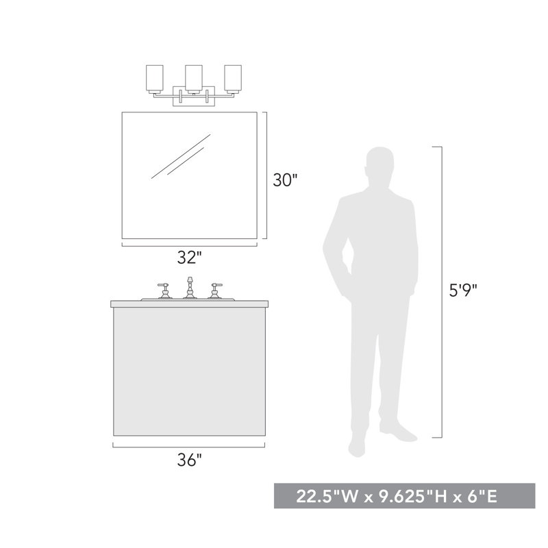 Éclairage pour meuble-lavabo à intensité variable Isiah, Étain