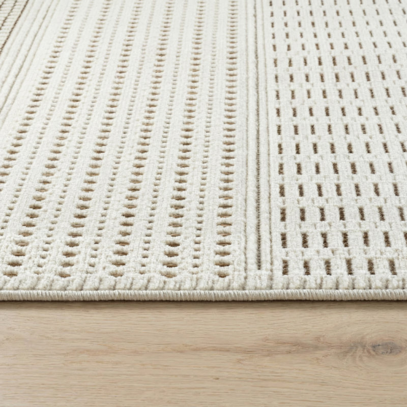 Rug Branch Azura 6' x 9' (5'11" x 9'0") Beige/Brown Geometric Indoor Area Rug, Contemporary, Low Pile, Stain-Resistant Carpet - Living Room, Bedroom, Dining Room, and Kitchen