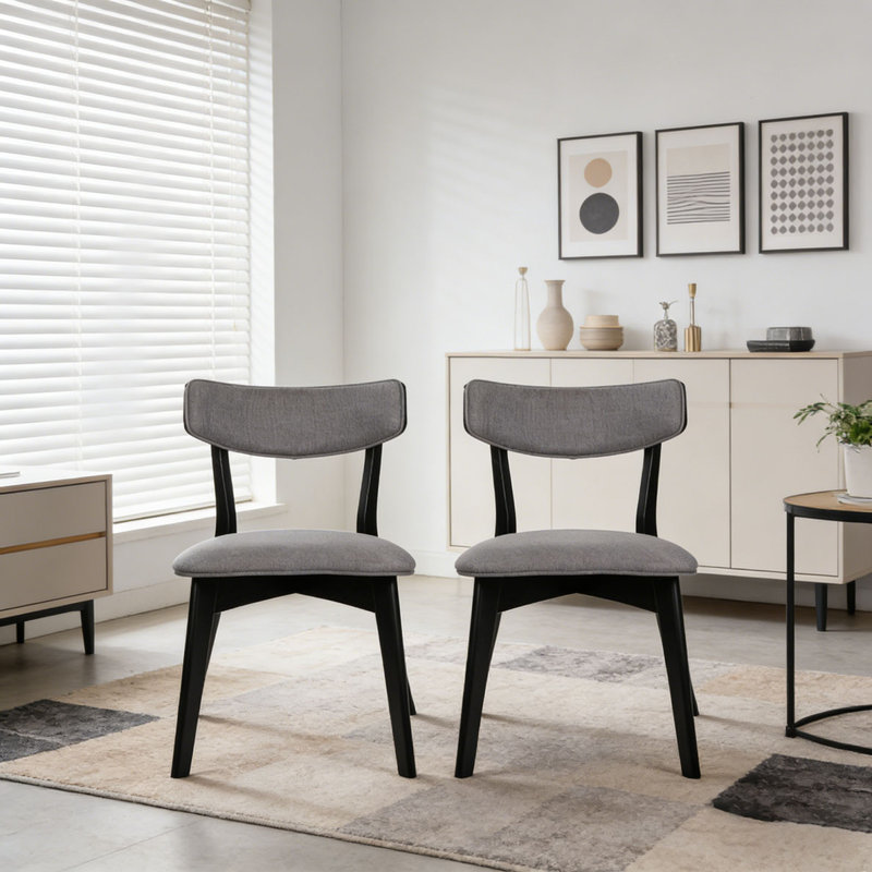 Ensemble de chaises de salle à manger, Gris foncé