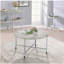 Table d'appoint en X en chêne blanc et base chromée